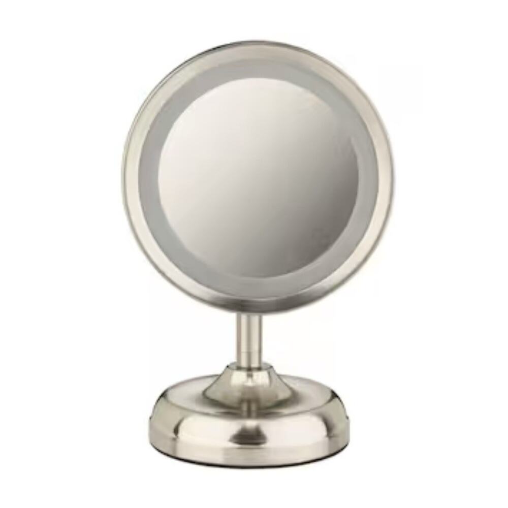Conair Makeup Mirror BE93 Lighted Double Side Magnifying 5X/1X Tiltable On/Off